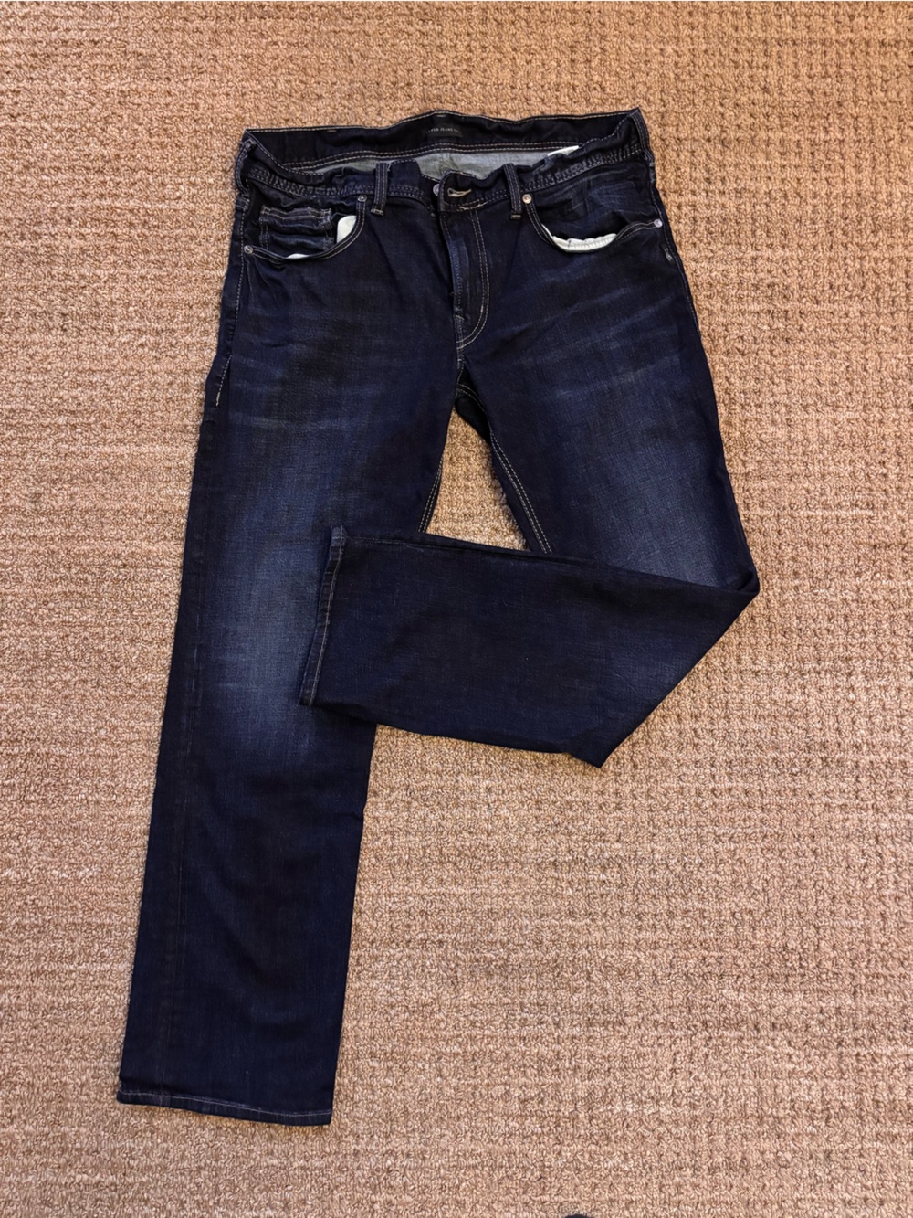 Silver Jeans Men’s Straight Dark Blue Stretch Denim